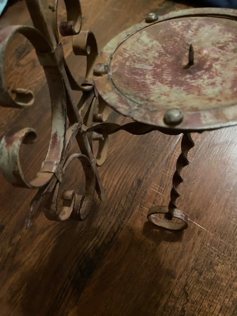 Pair of 2 Wall Sconces Dark/Light  Brown/Burgundy/Maroon Candle Holder Rustic